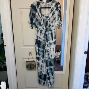 Haute Hippie Green and Tie-Dye Maxi Dress